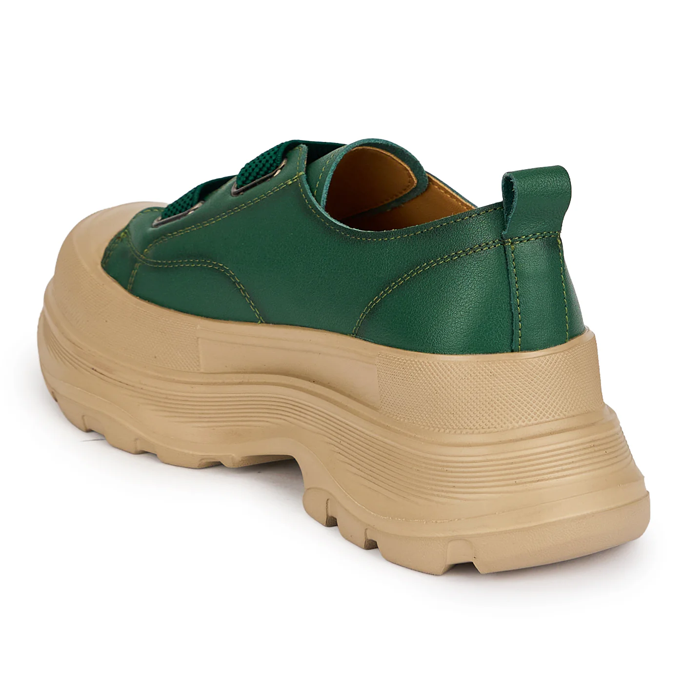 Pantofi dama din piele naturala verde cu talpa inalta 5.5 cm 19514 - Image 2