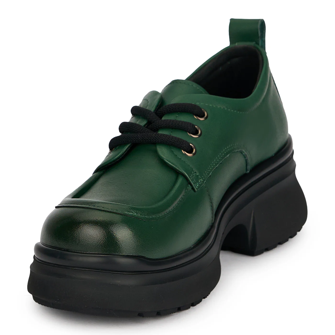 Pantofi dama din piele naturala verde cu talpa inalta 5.5 cm 19548 - Image 3