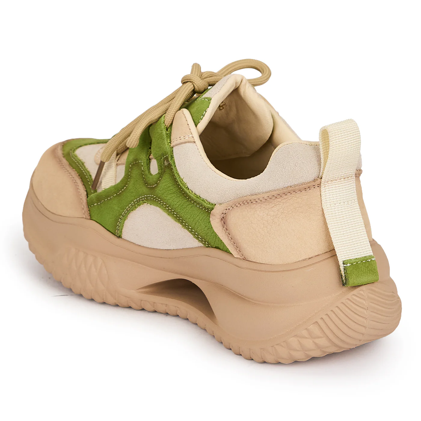 Pantofi dama din piele naturala verde cu talpa inalta 5 cm 19523 - Image 2