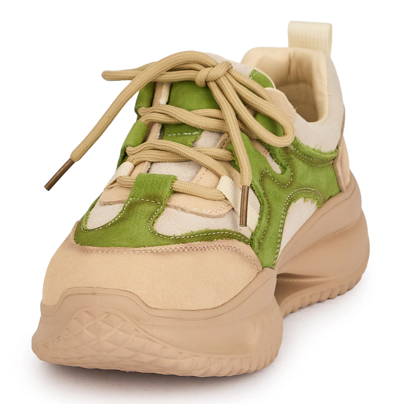 Pantofi dama din piele naturala verde cu talpa inalta 5 cm 19523 - Image 3
