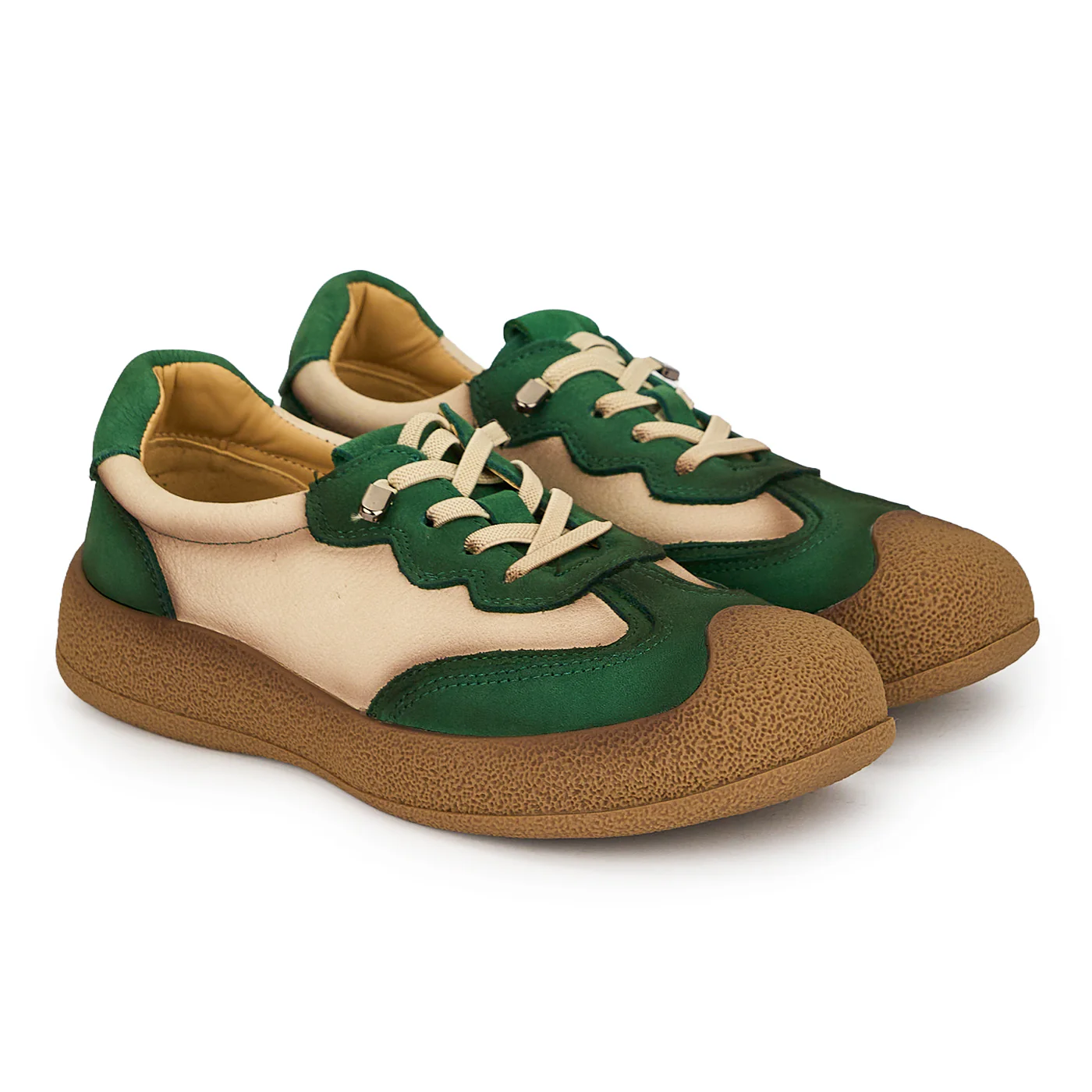 Pantofi dama din piele naturala verde cu talpa joasa 19278 - Image 4