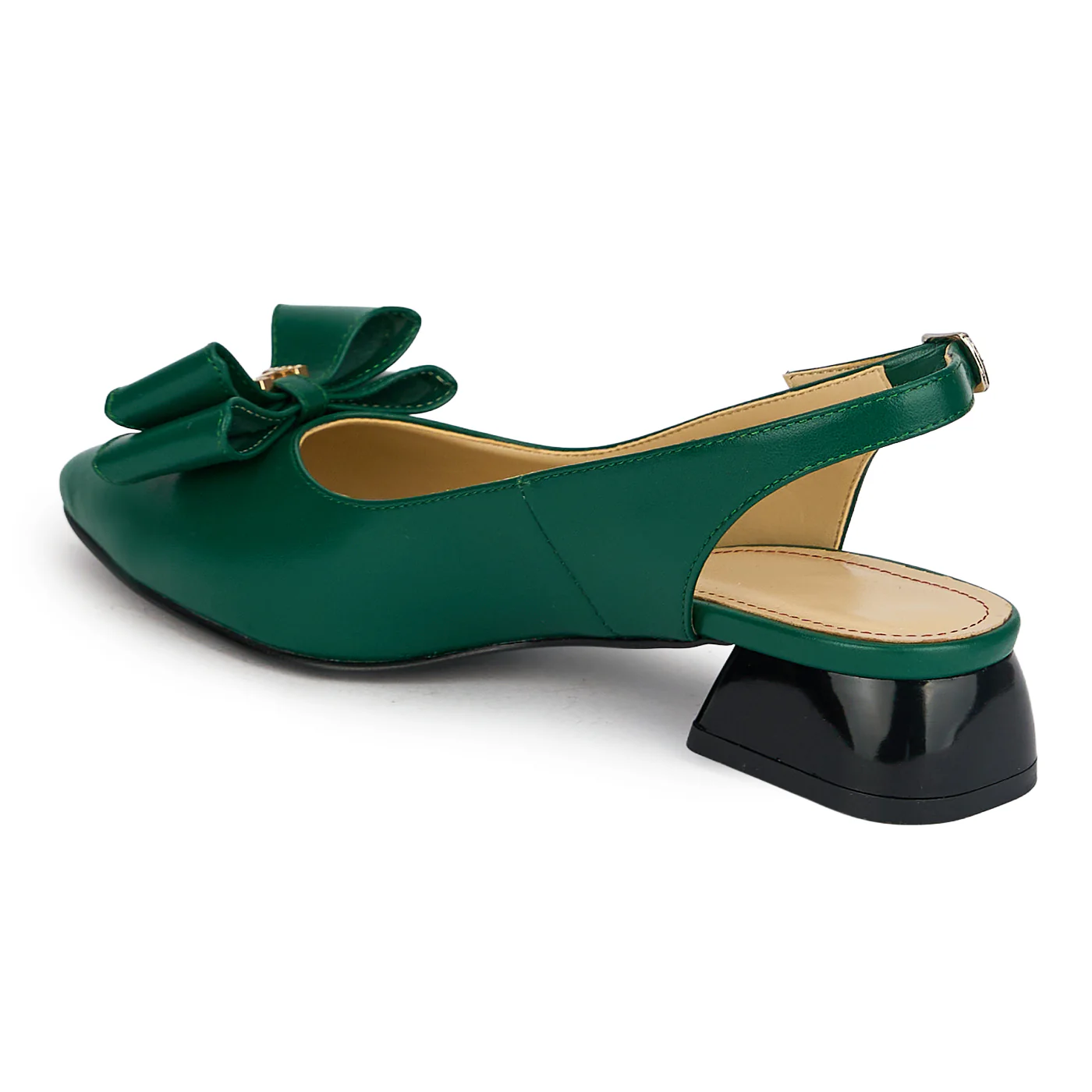 Pantofi dama din piele naturala verde cu toc mic 3 cm 19906 - Image 2
