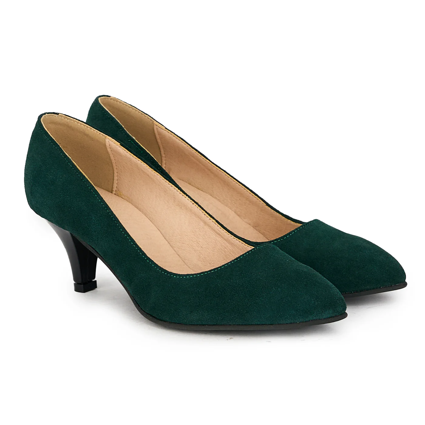 Pantofi dama din piele naturala verde cu toc subtire 17584 - Image 4