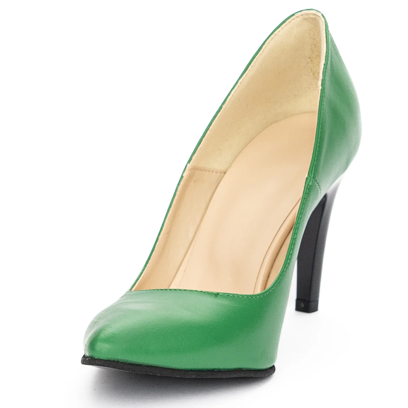 Pantofi dama din piele naturala verde cu toc subtire 8.5 cm 13935 - Image 3