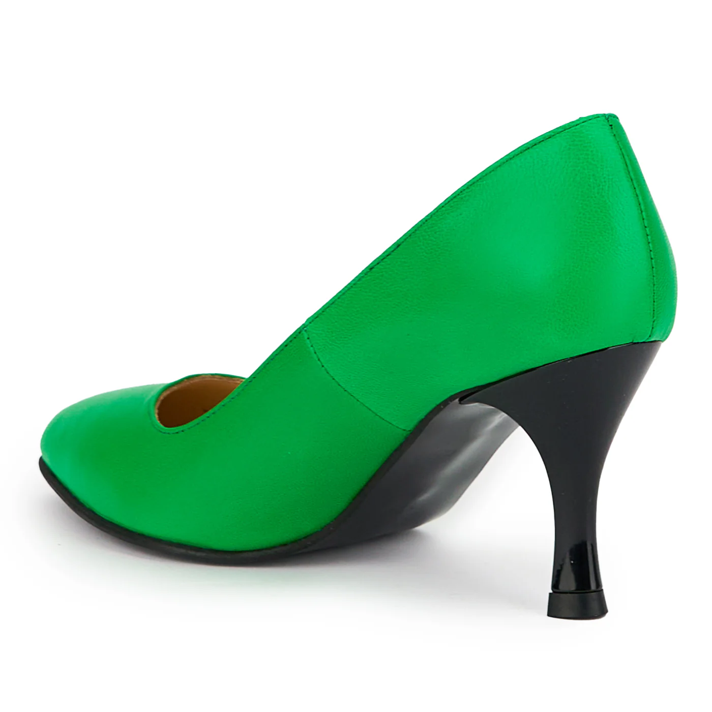 Pantofi dama din piele naturala verde cu toc subtire 8 cm 15227 - Image 2