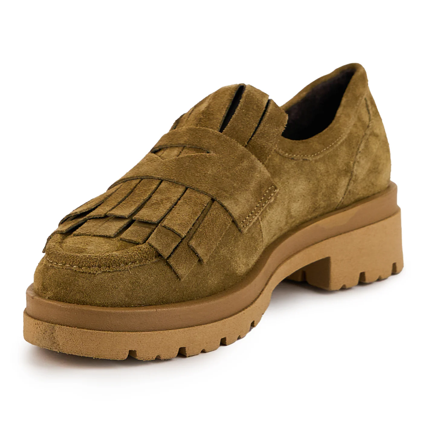 Pantofi dama din piele naturala verde - kaki 14895 - Image 3
