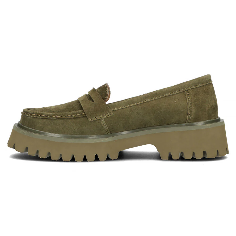 Pantofi dama din piele naturala verde khaki 13611 - Image 3