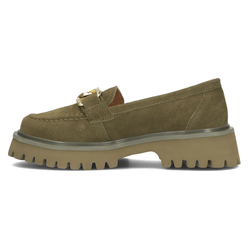 Pantofi dama din piele naturala verde khaki 13612 - Image 3