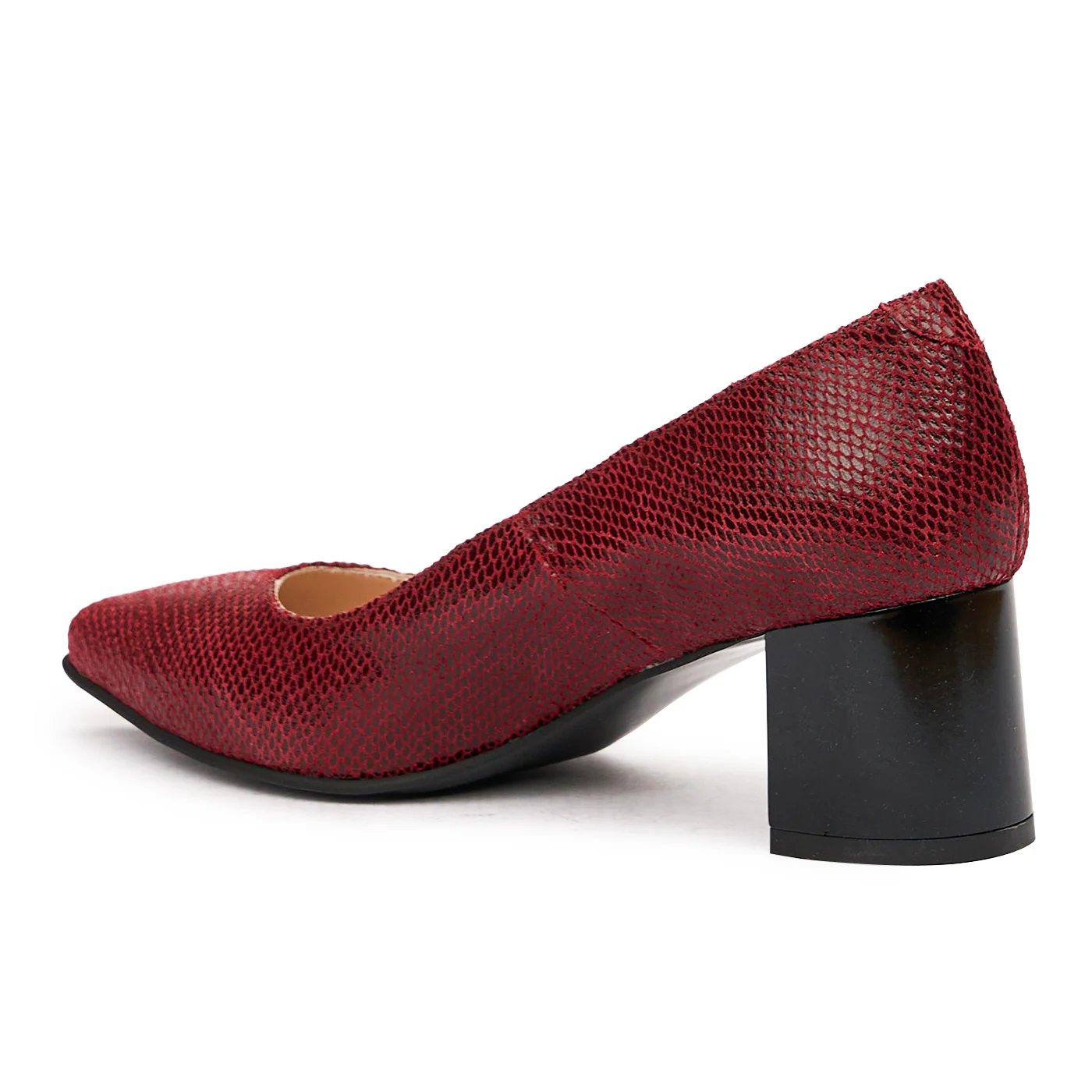 Pantofi dama din piele naturala visinie 9414 - Image 3