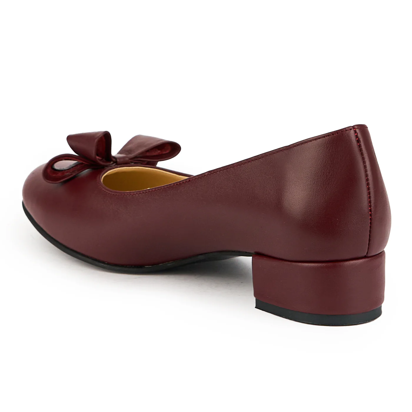 Pantofi dama din piele naturala visinie cu toc mic 3.5 cm 14906 - Image 2