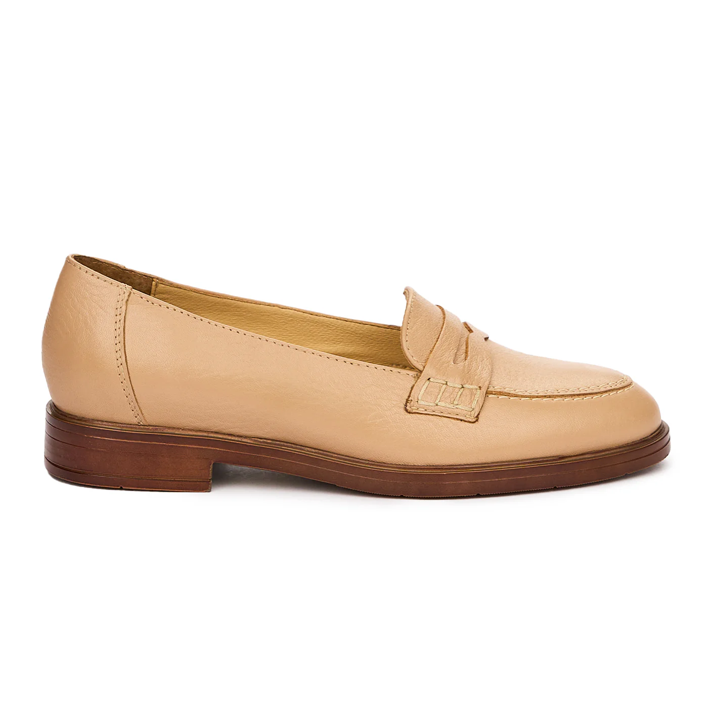 Pantofi Dama Eleganti cu Toc Mic din Piele Naturala, Crem 10119