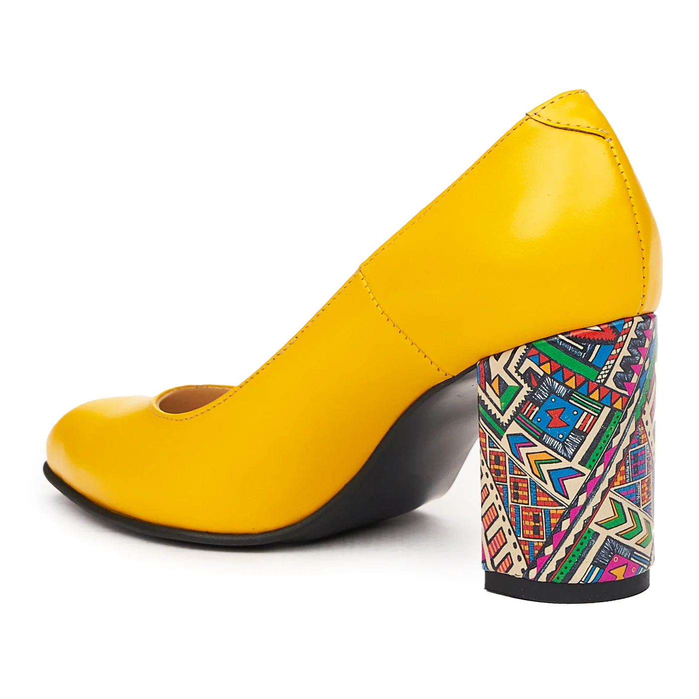 Pantofi dama eleganti din piele naturala galbena 9392 - Image 3