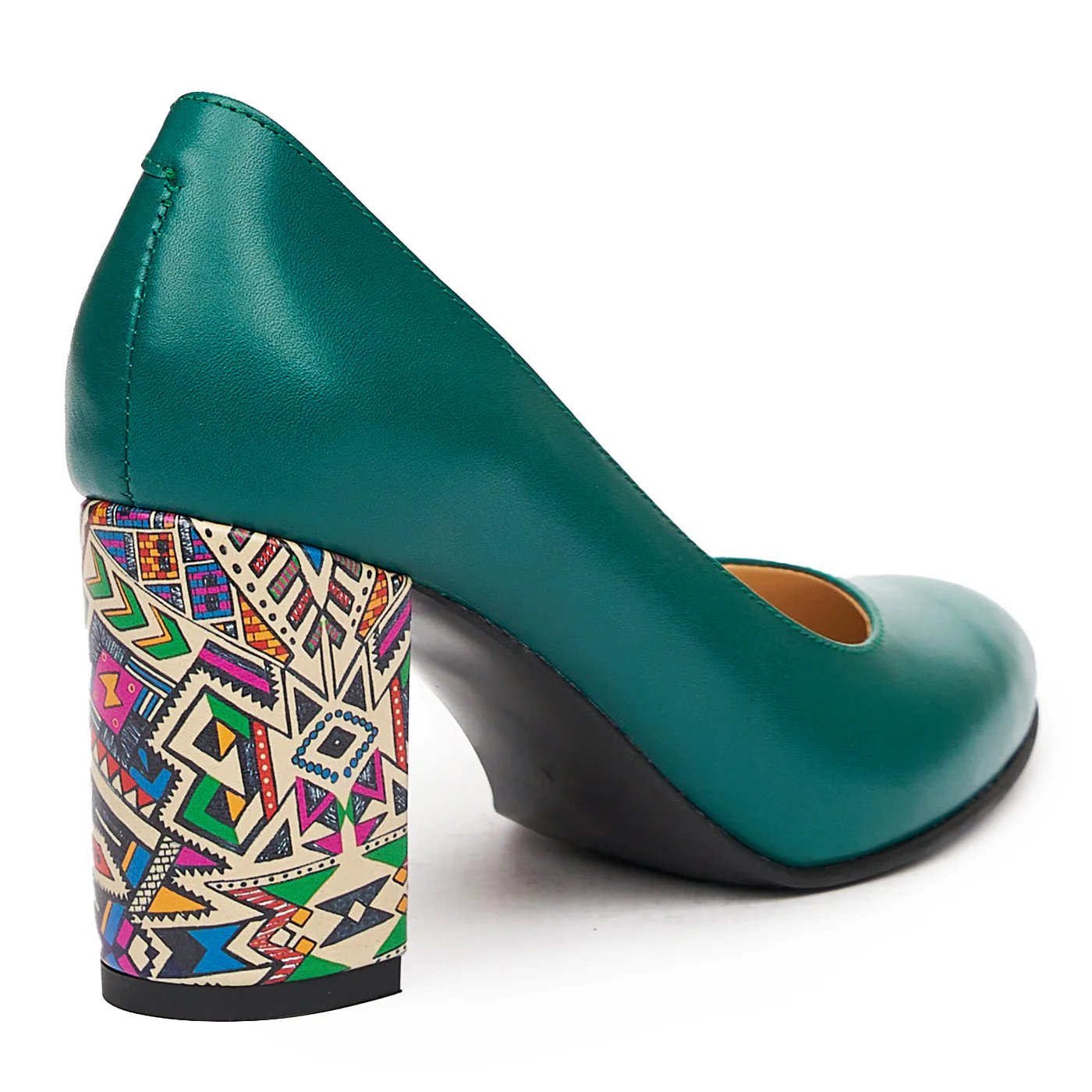 Pantofi dama eleganti din piele naturala verde 9393 - Image 2