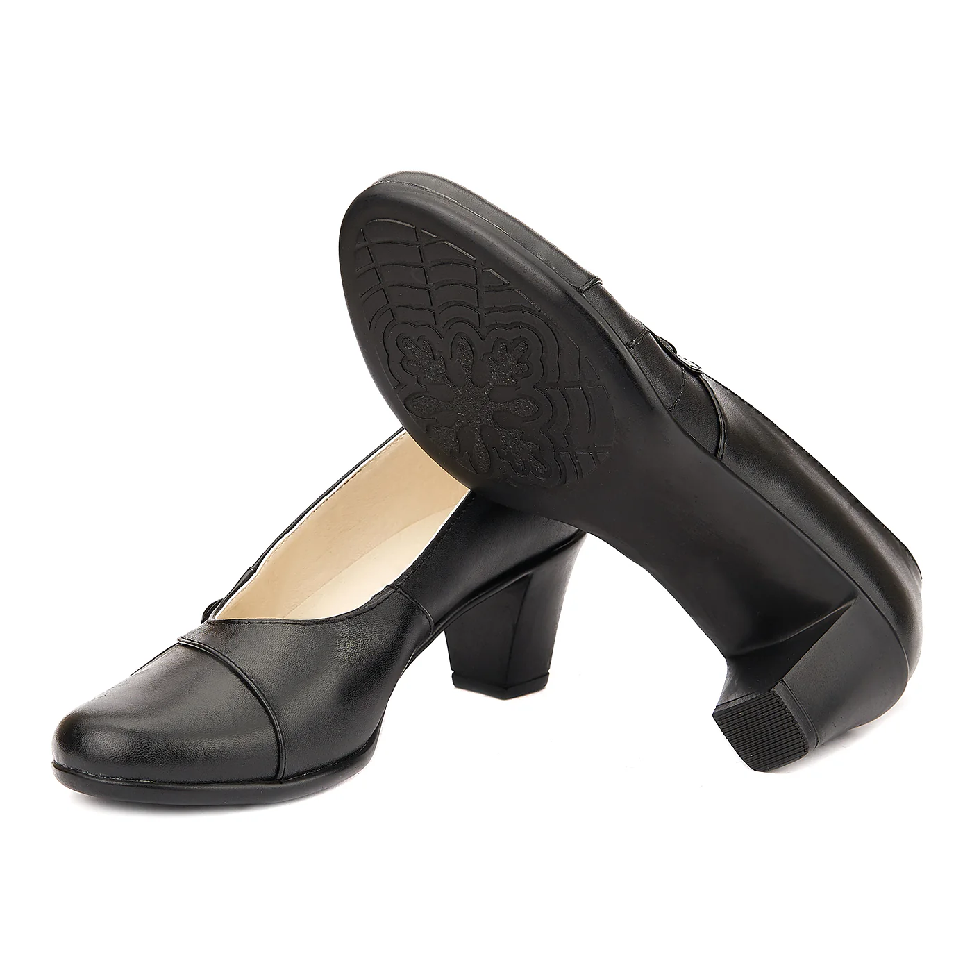 Pantofi dama piele cu toc patrat 1338 - Image 3