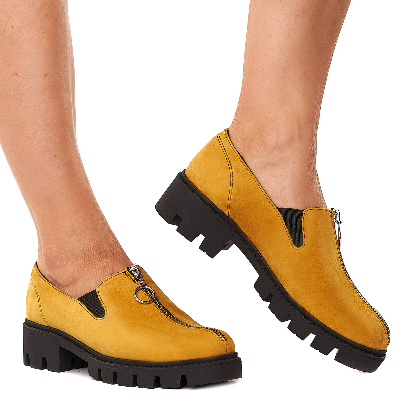 Pantofi dama piele mustar fara siret 1578 - Image 2