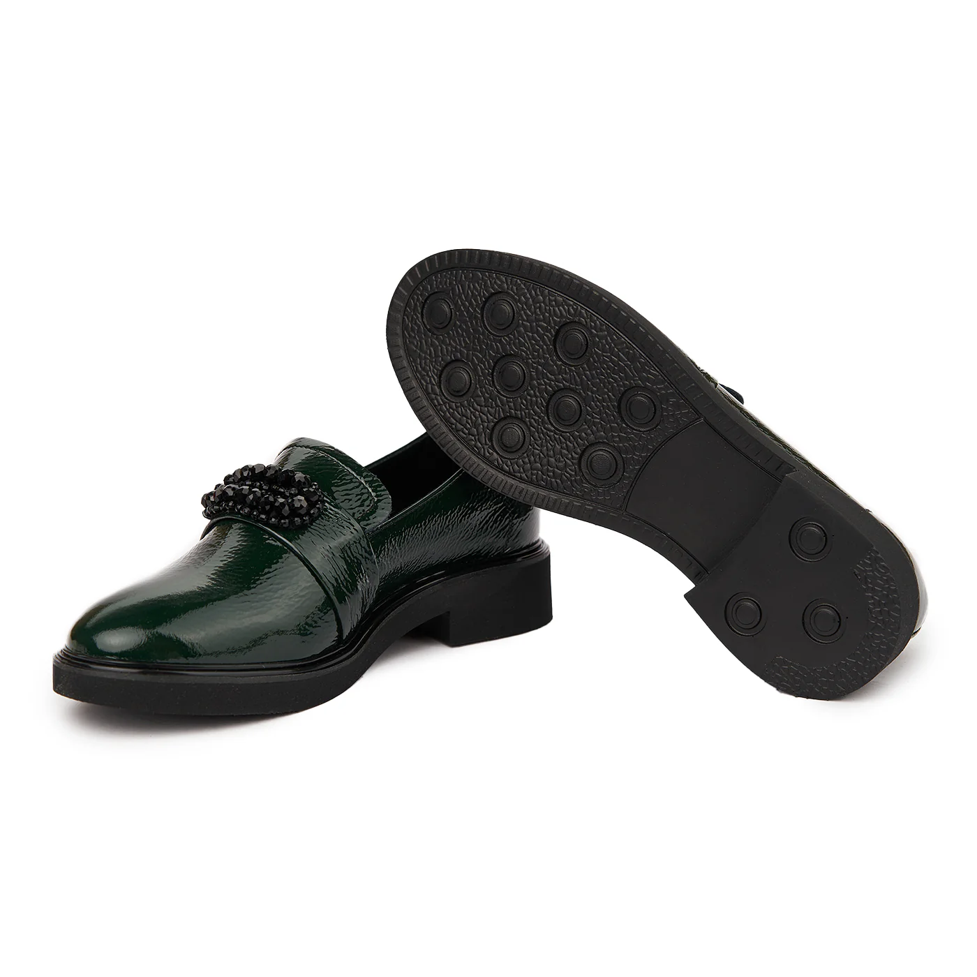 Pantofi Dama Din Piele Naturala Verde Fara Siret 1750 - Image 3