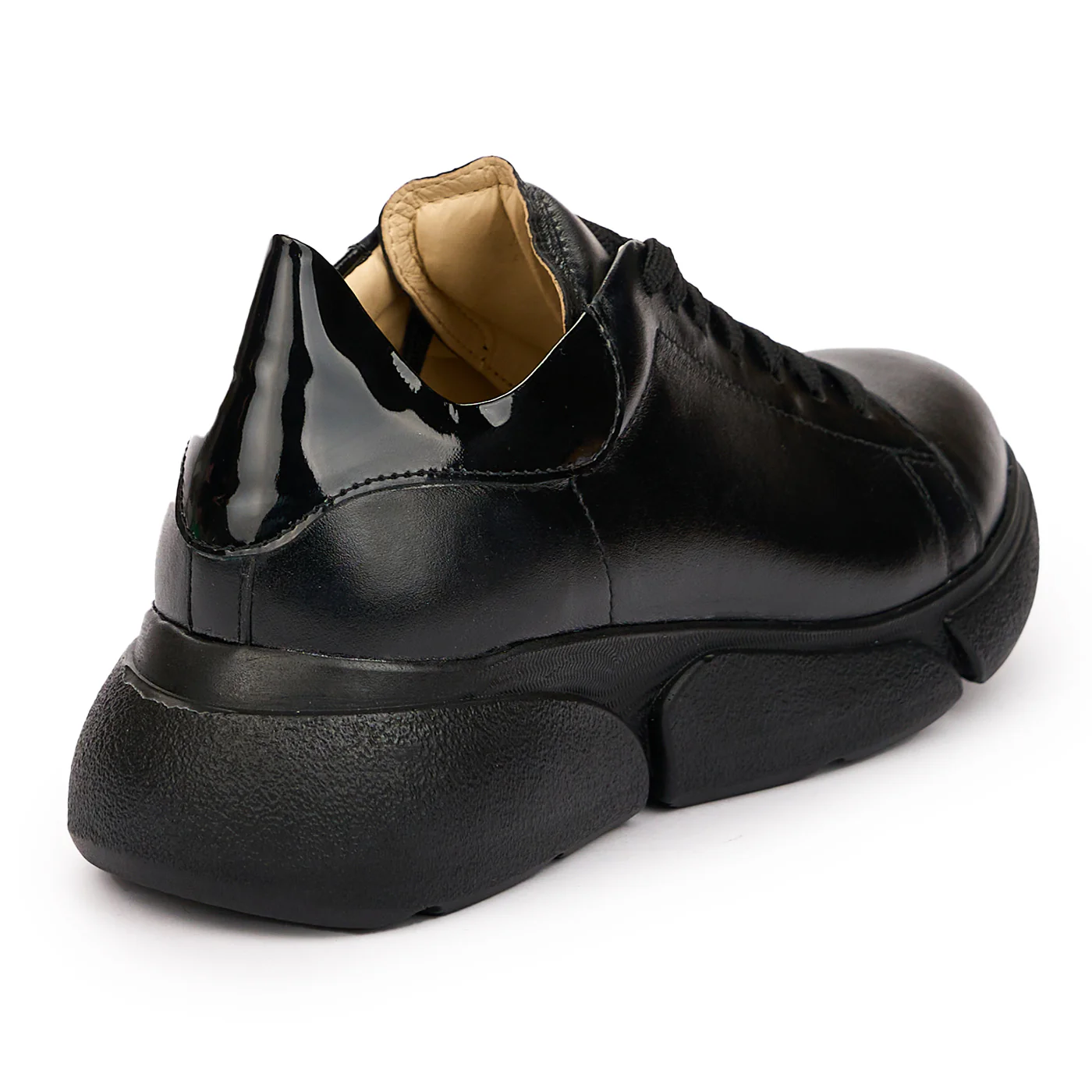 Pantofi Dama Piele Negri Casual cu Siret 10047 - Image 2
