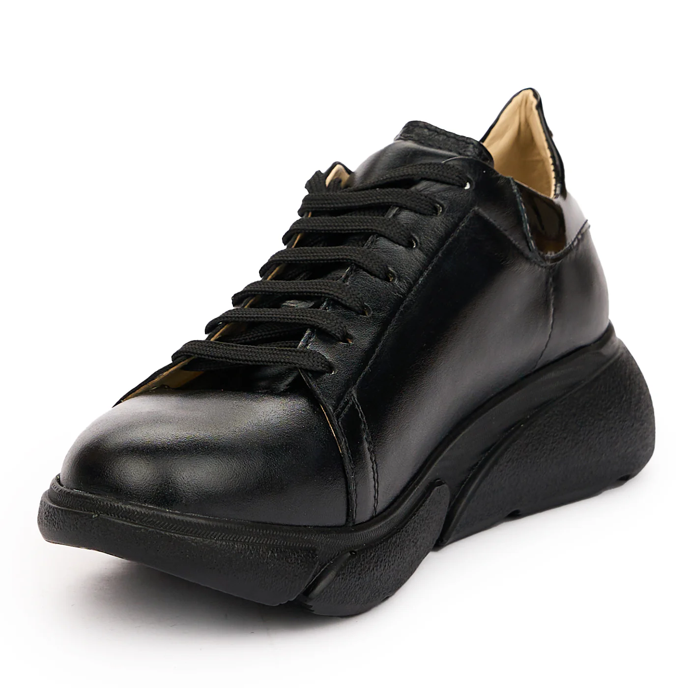 Pantofi Dama Piele Negri Casual cu Siret 10047 - Image 4