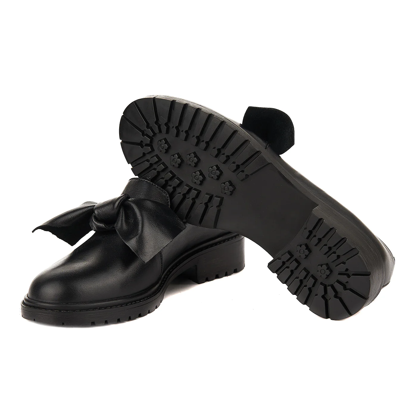 Pantofi dama piele negrii cu funda 1275 - Image 3