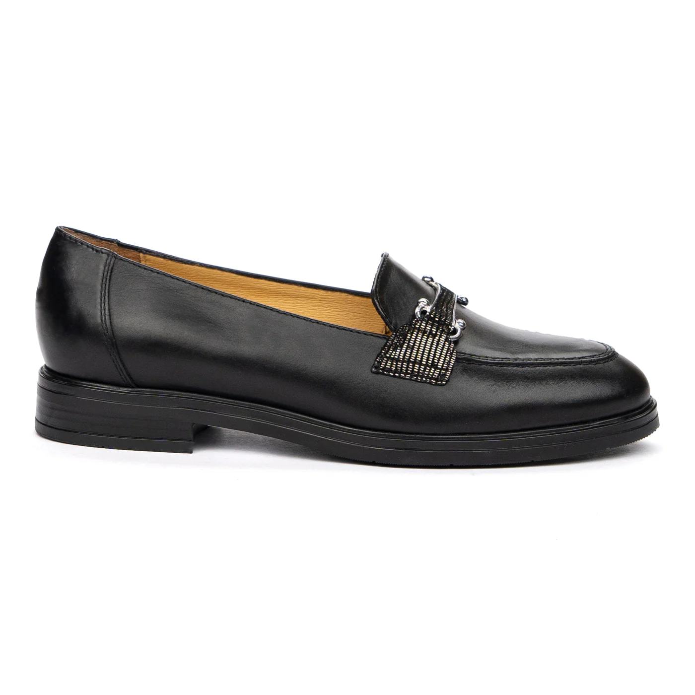 Pantofi Dama Toc 2.5 Cm din Piele Naturala Neagra 8537