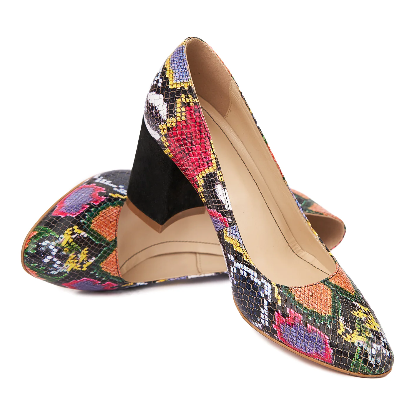 Pantofi dama toc gros din piele naturala cu model 4647 - Image 4