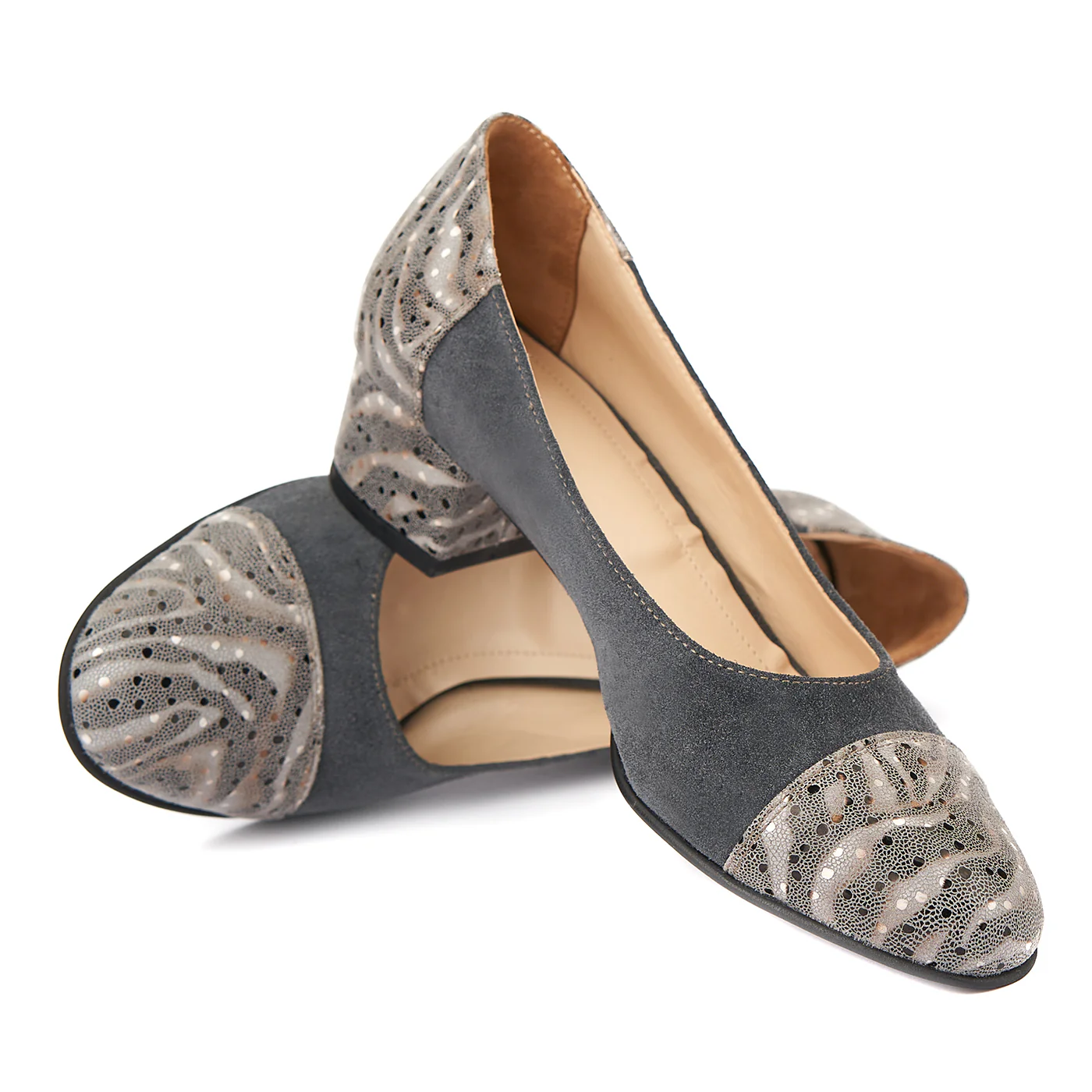 Pantofi dama toc mic din piele naturala 4375 - Image 4