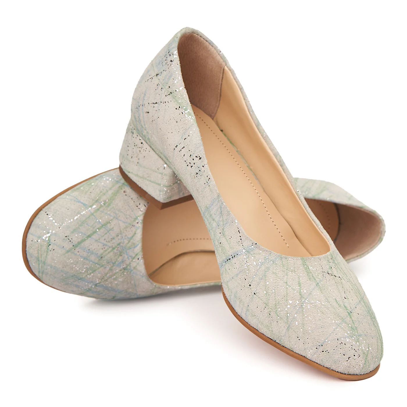 Pantofi dama toc mic din piele naturala gri 4973 - Image 4