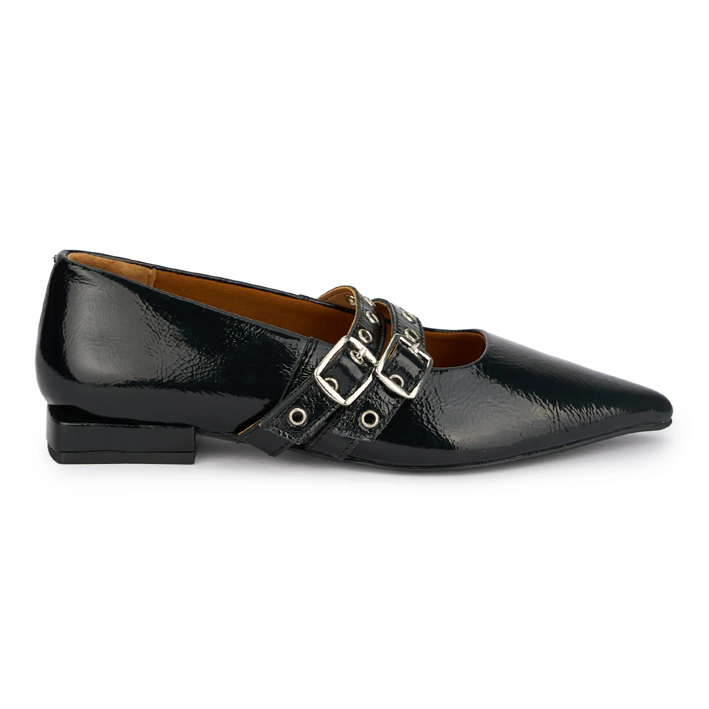 Pantofi dama toc mic din piele naturala neagra 18868