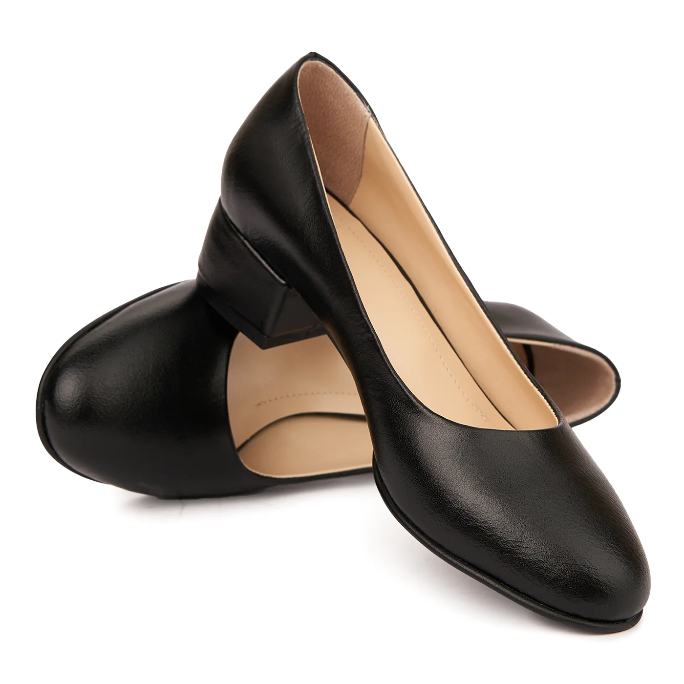 Pantofi dama toc mic din piele naturala neagra 4950 - Image 4