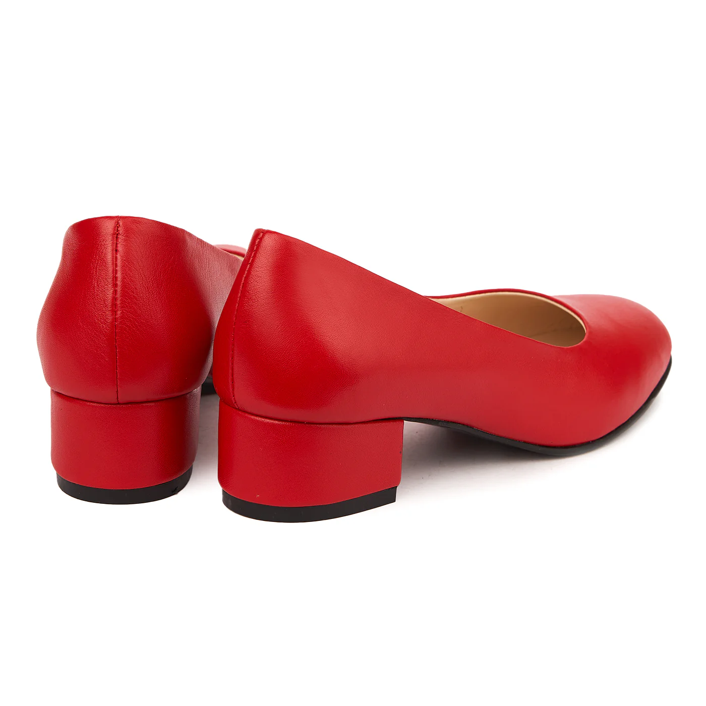 Pantofi dama toc mic din piele naturala rosie 4954 - Image 2