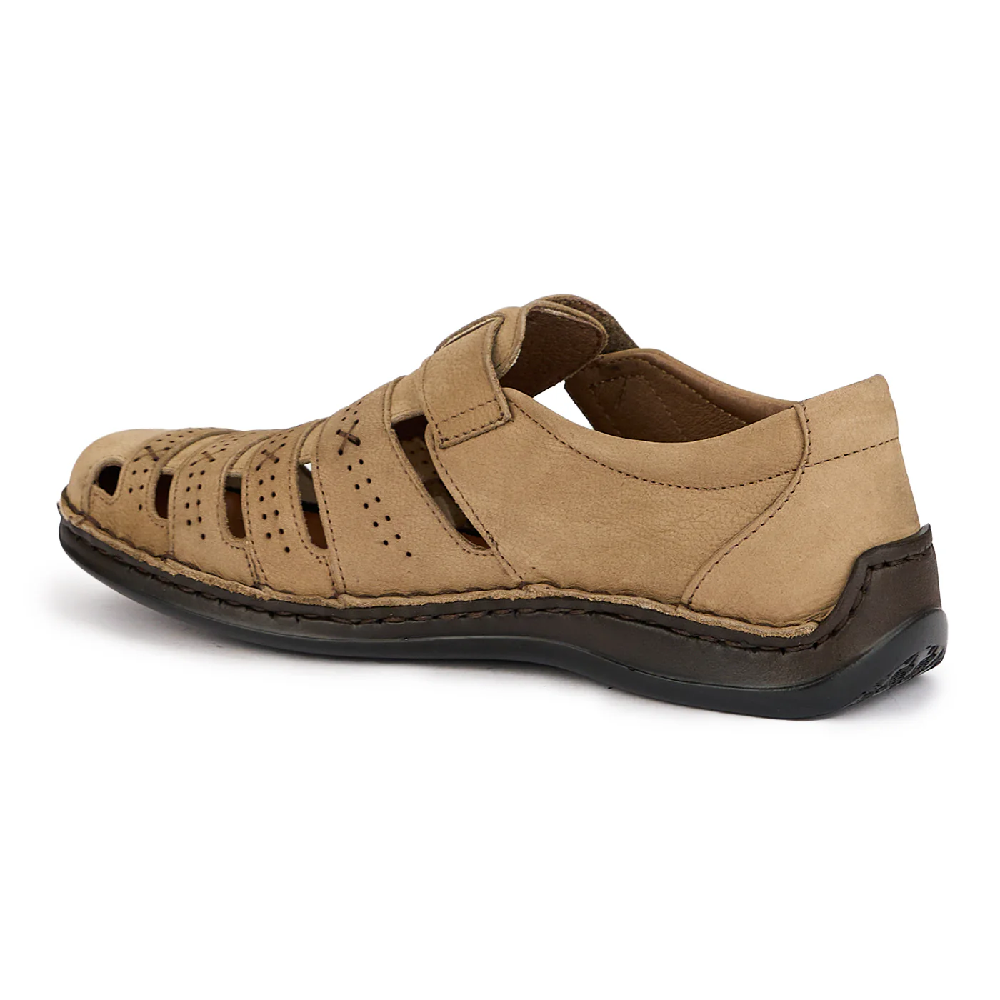 Pantofi de vara barbati din piele naturala bej inchis 7751 - Image 2
