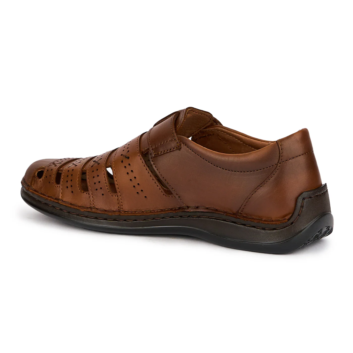 Pantofi de vara barbati din piele naturala maro 7750 - Image 2