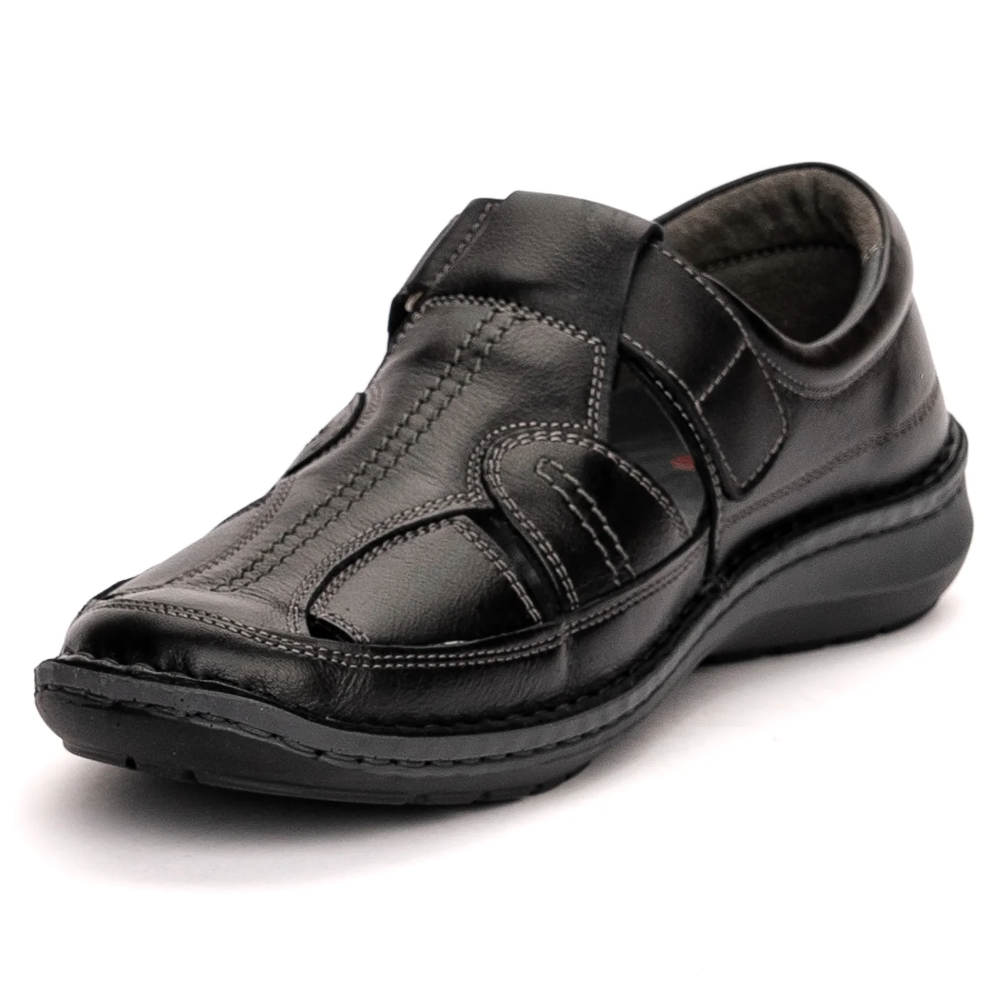 Pantofi de vara barbati din piele naturala neagra 7505 - Image 3