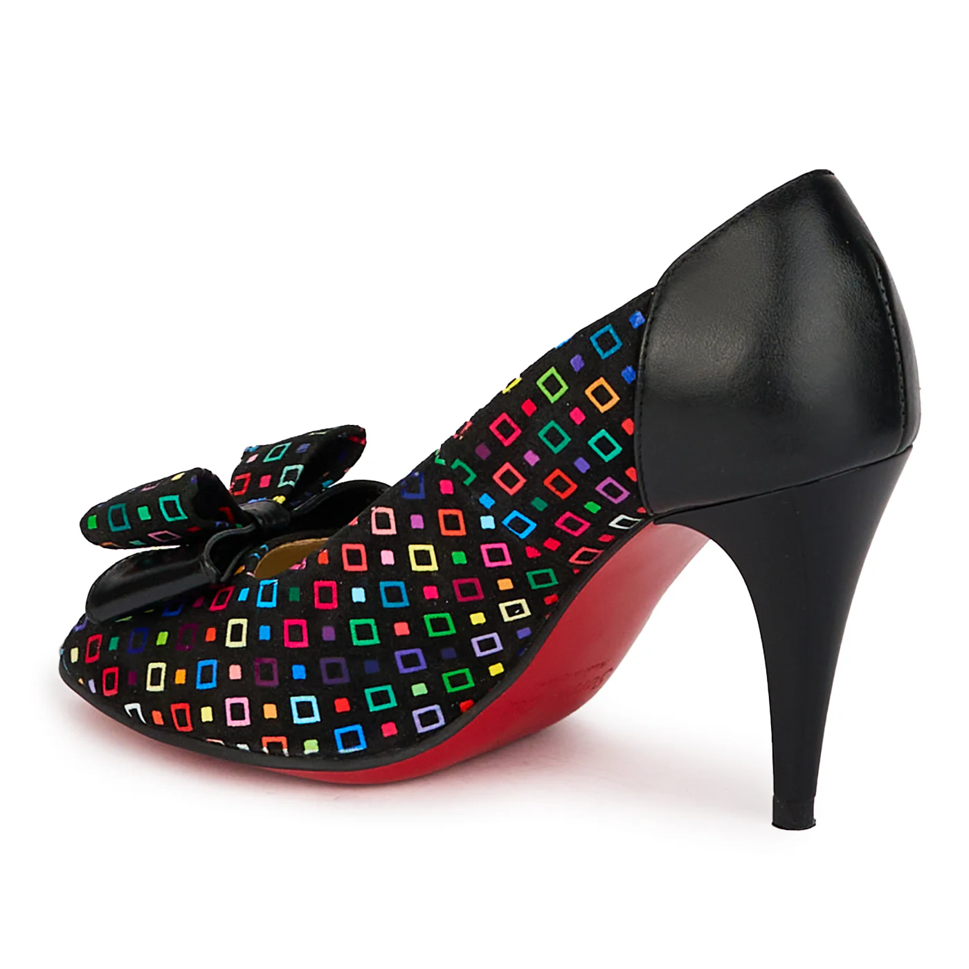 Pantofi decupati dama din piele naturala neagra cu toc subtire 8.5 cm 18078 - Image 2