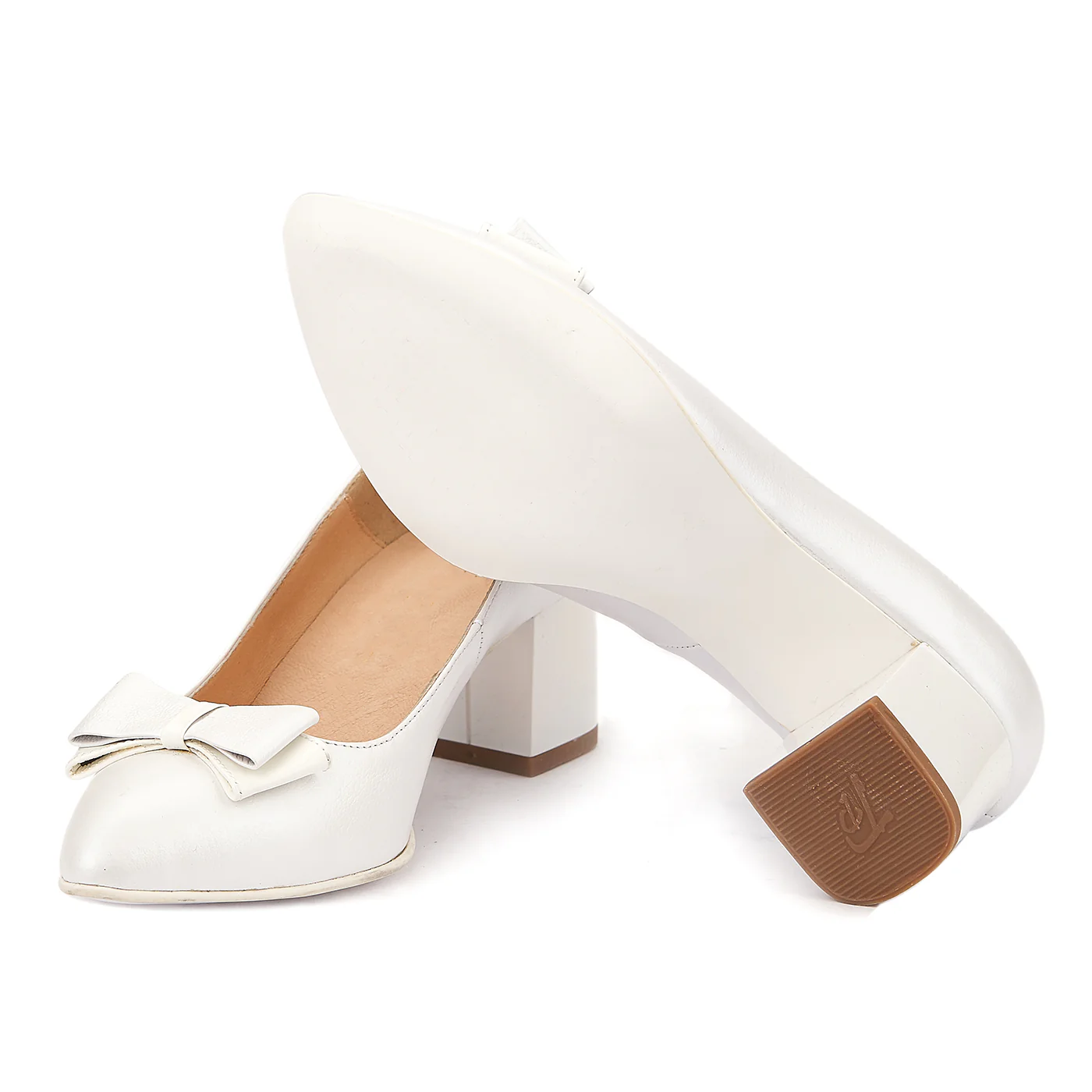 Pantofi din Piele Naturala Alb Perlat 4011 - Image 4