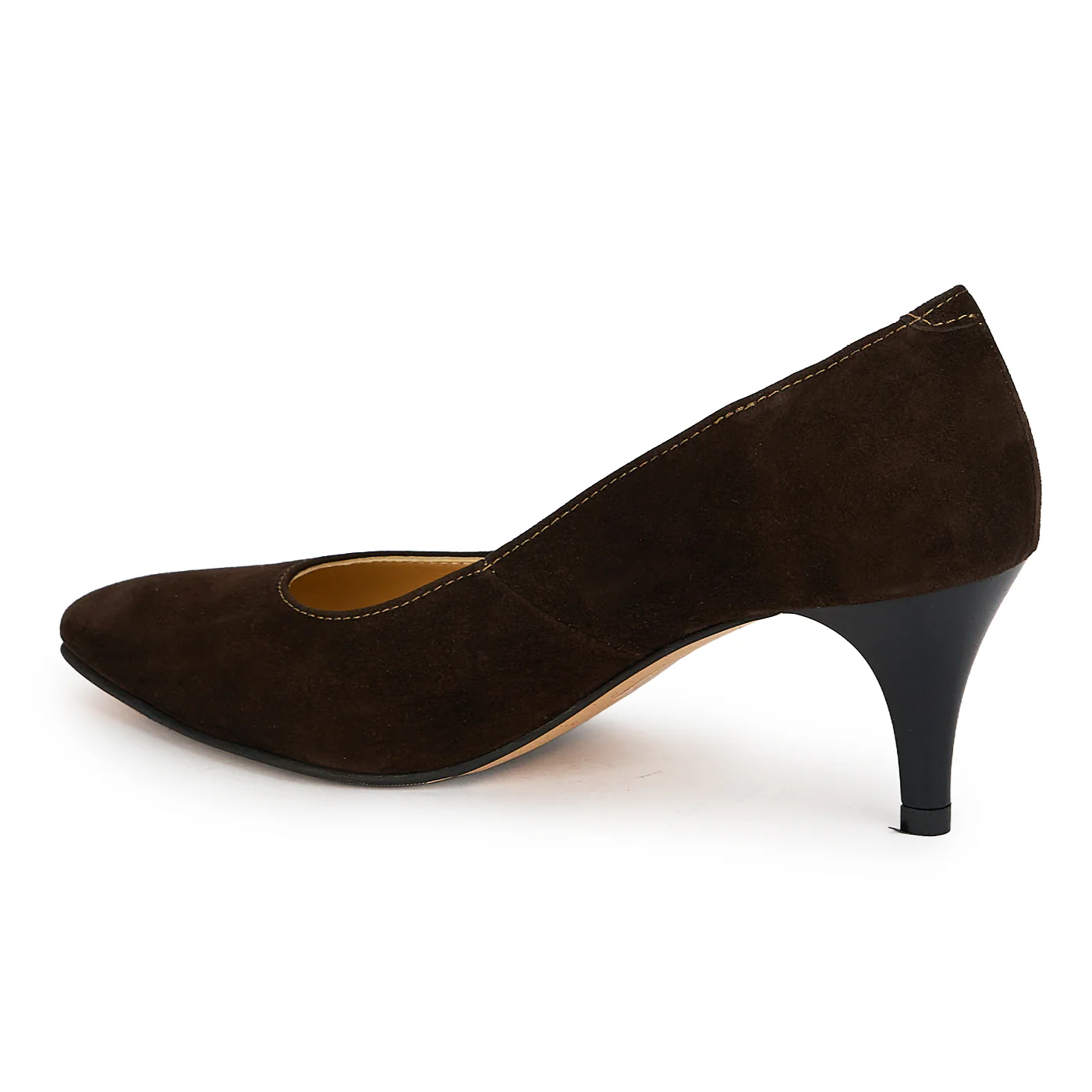 Pantofi din piele naturala maro cu toc subtire 6.5  cm 19358 - Image 2