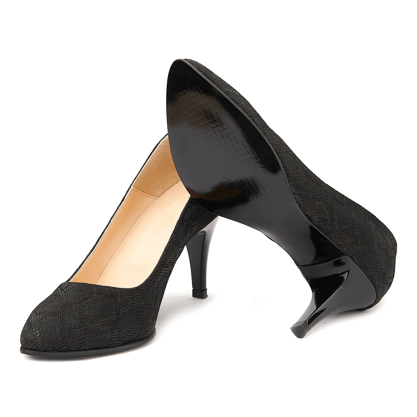 Pantofi din Piele Naturala Neagra 4012 - Image 3