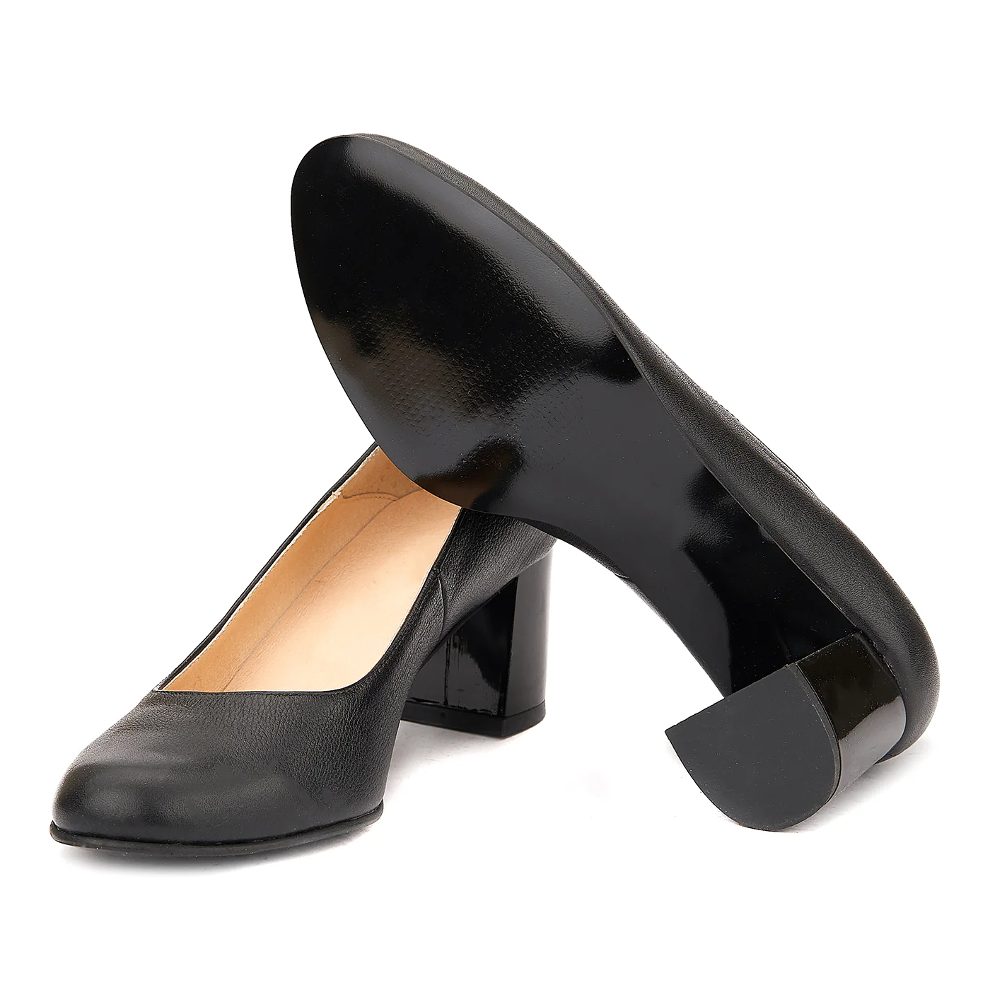 Pantofi din Piele Naturala Neagra 4048 - Image 3