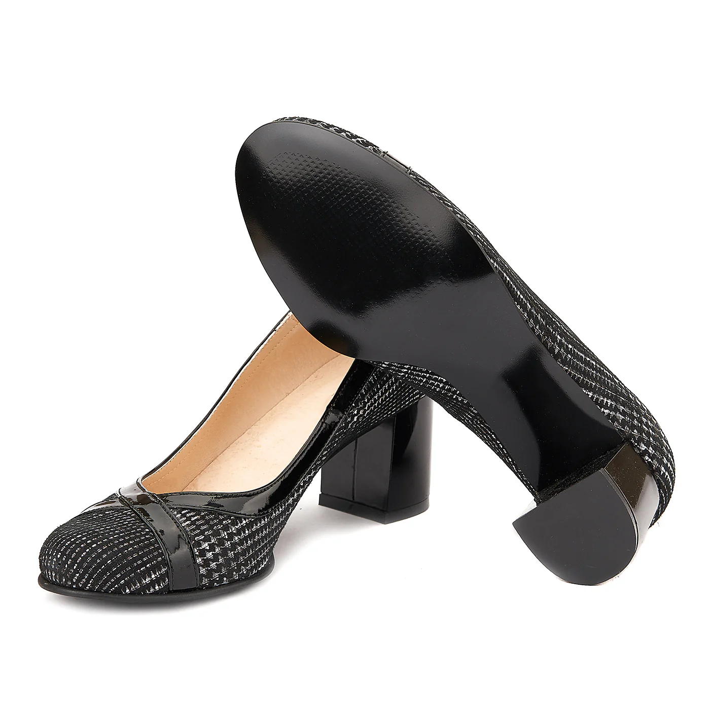 Pantofi din Piele Naturala Neagra cu Model 4016 - Image 3