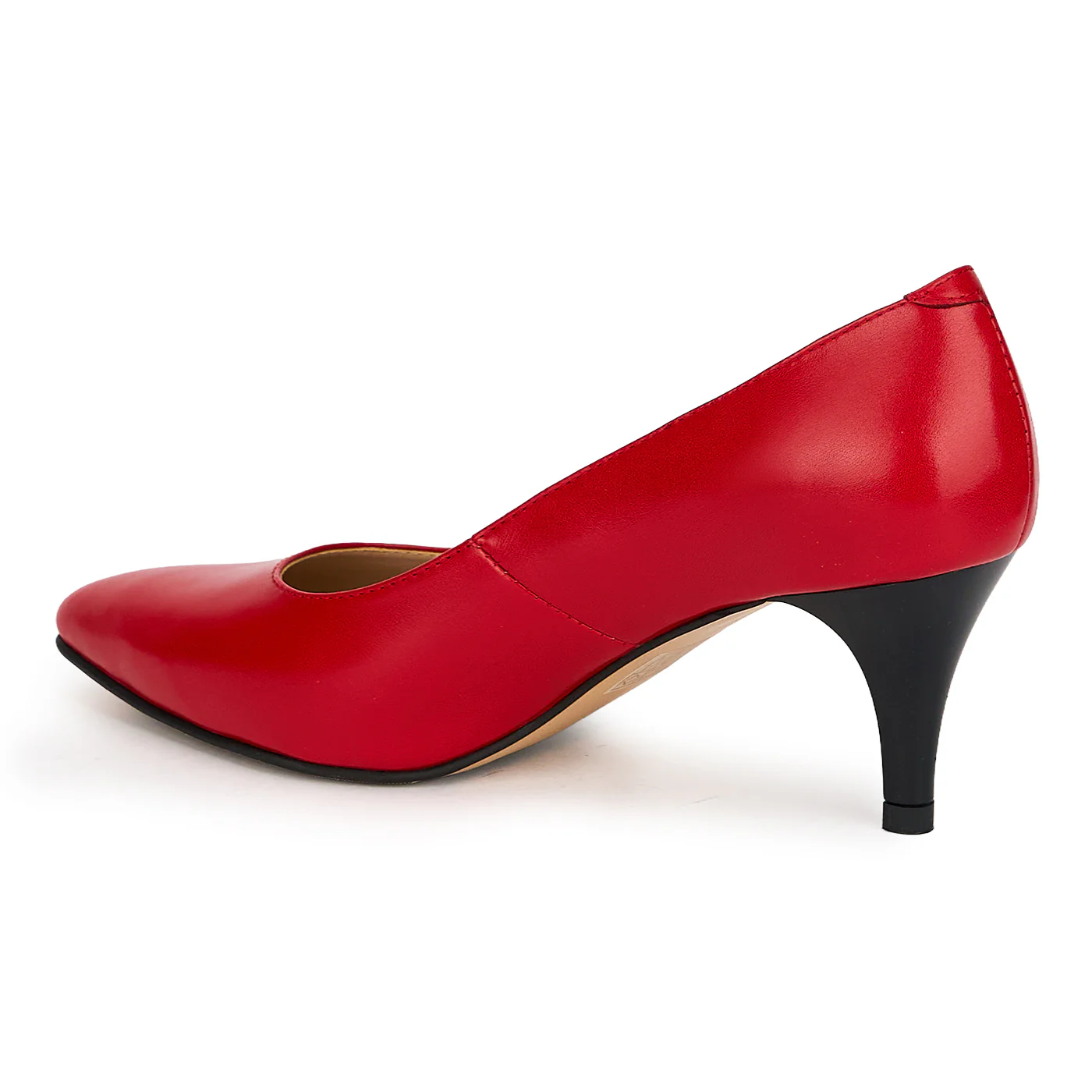 Pantofi din piele naturala rosie cu toc subtire 6.5 cm 19357 - Image 2