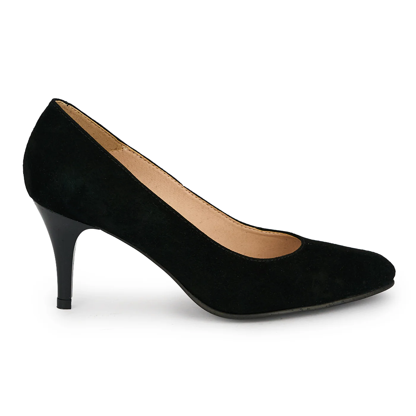 Pantofi din piele naturala neagra cu toc subtire 7.5 cm 19363