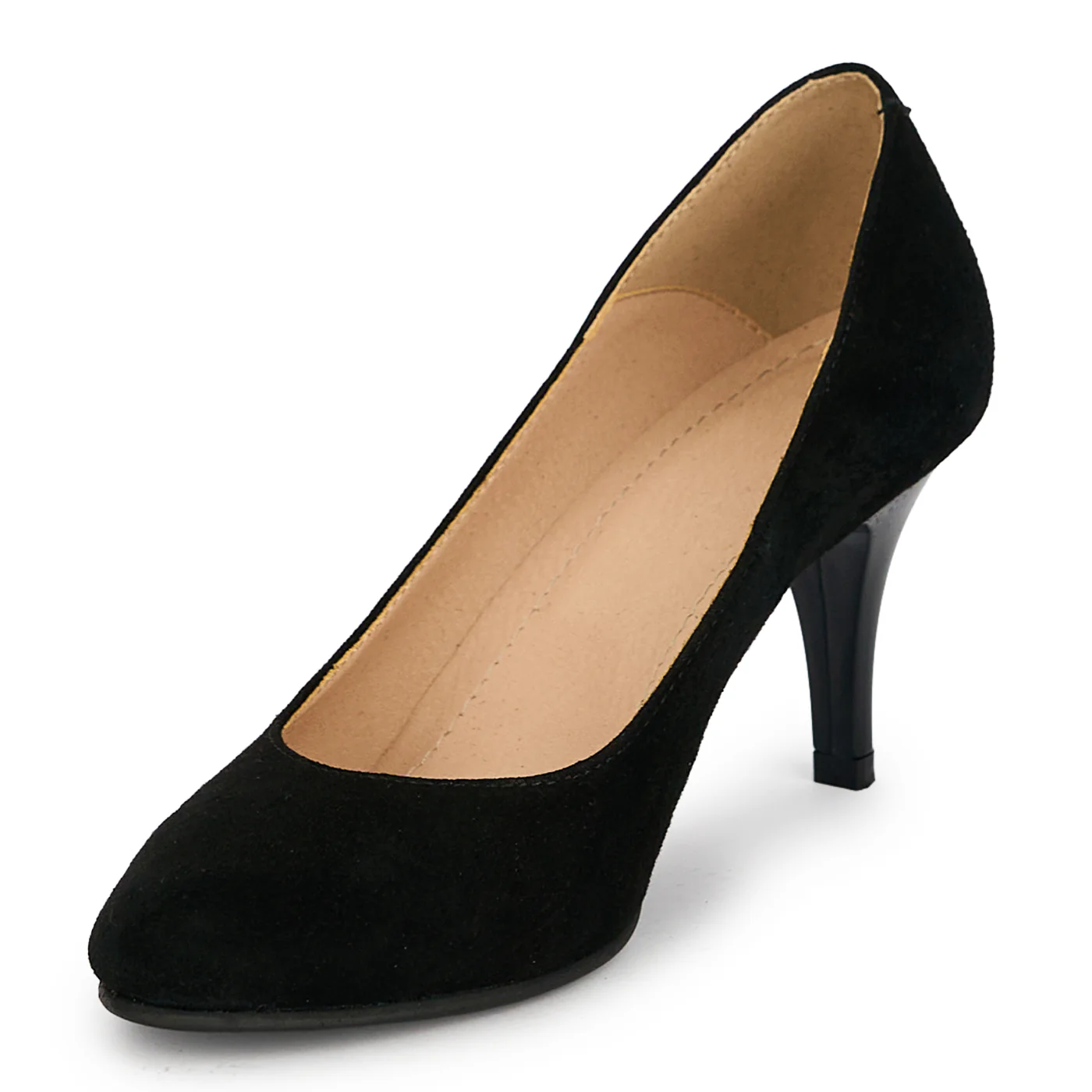 Pantofi din piele naturala neagra cu toc subtire 7.5 cm 19363 - Image 3