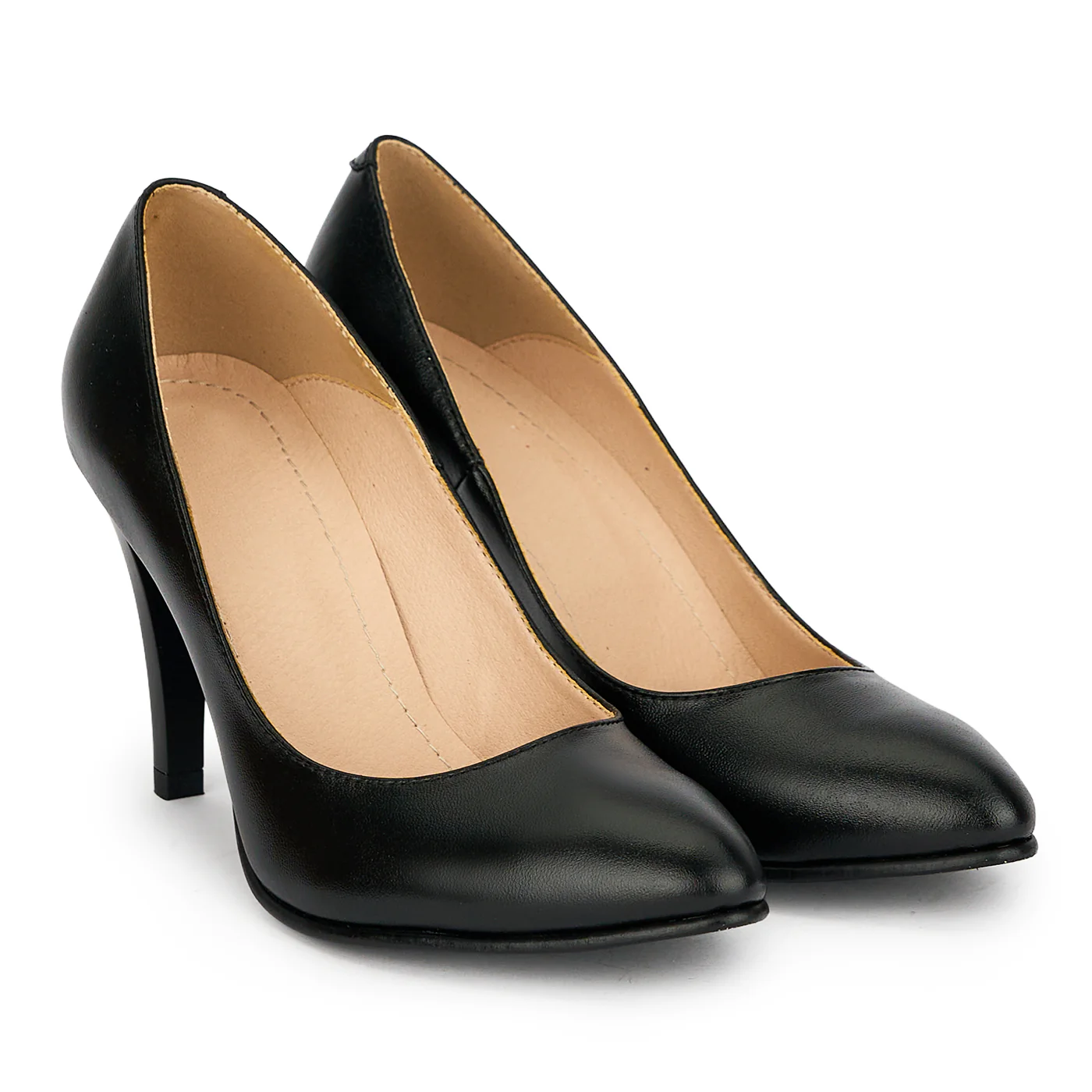 Pantofi din piele naturala neagra cu toc subtire 9 cm 19355 - Image 4