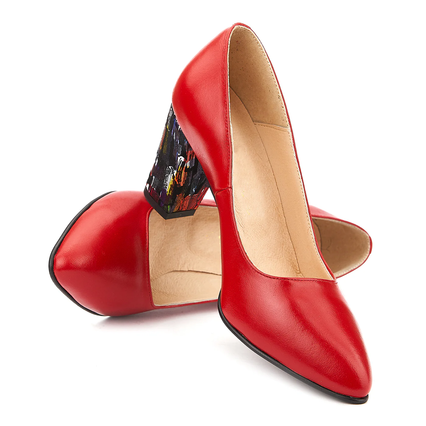 Pantofi din Piele Naturala Rosie 4014 - Image 4