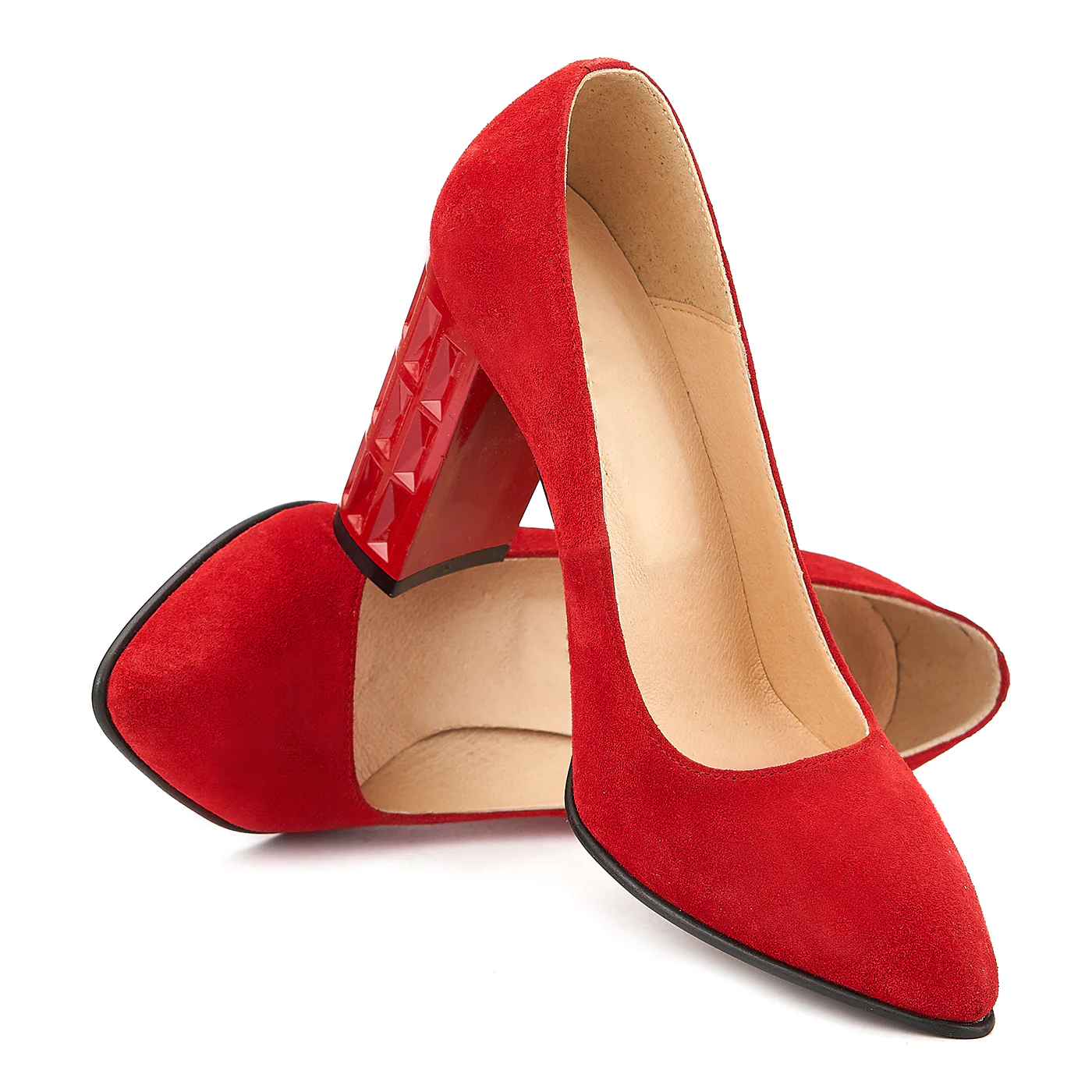 Pantofi din Piele Naturala Rosie  4028 - Image 4
