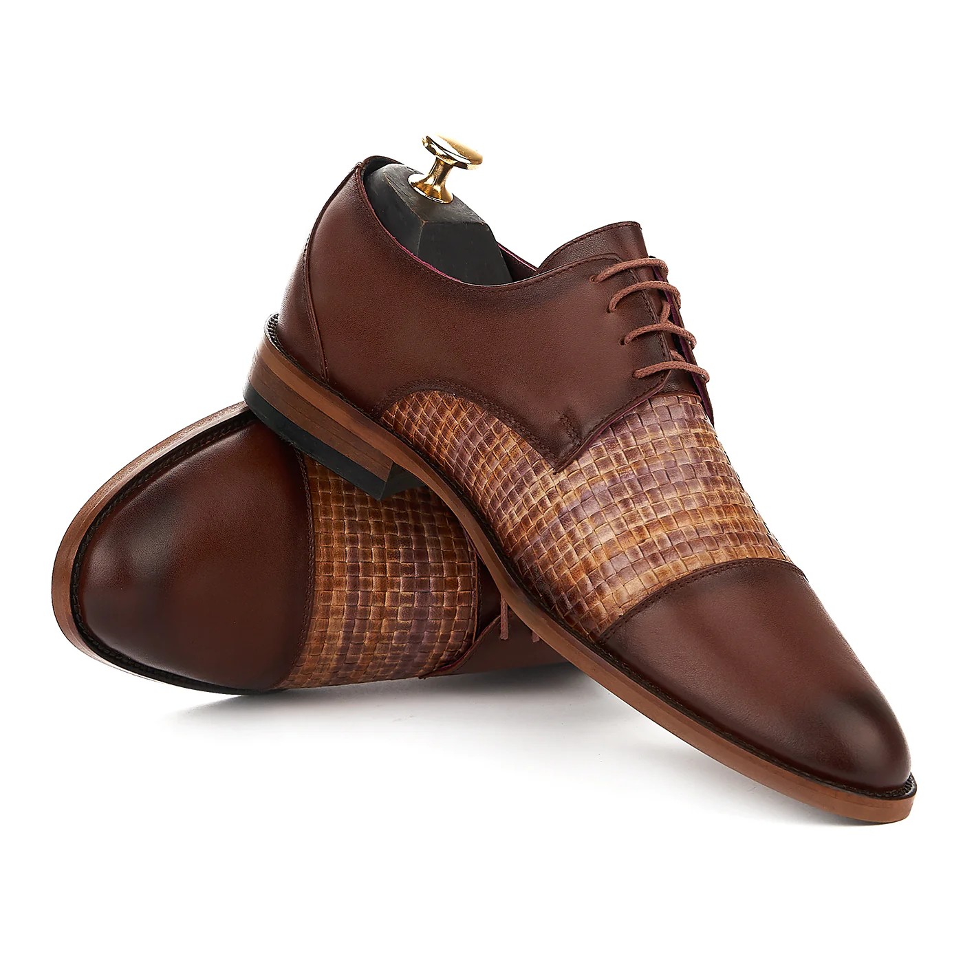 Pantofi Eleganti din Piele Impletita manual 762 - Image 3
