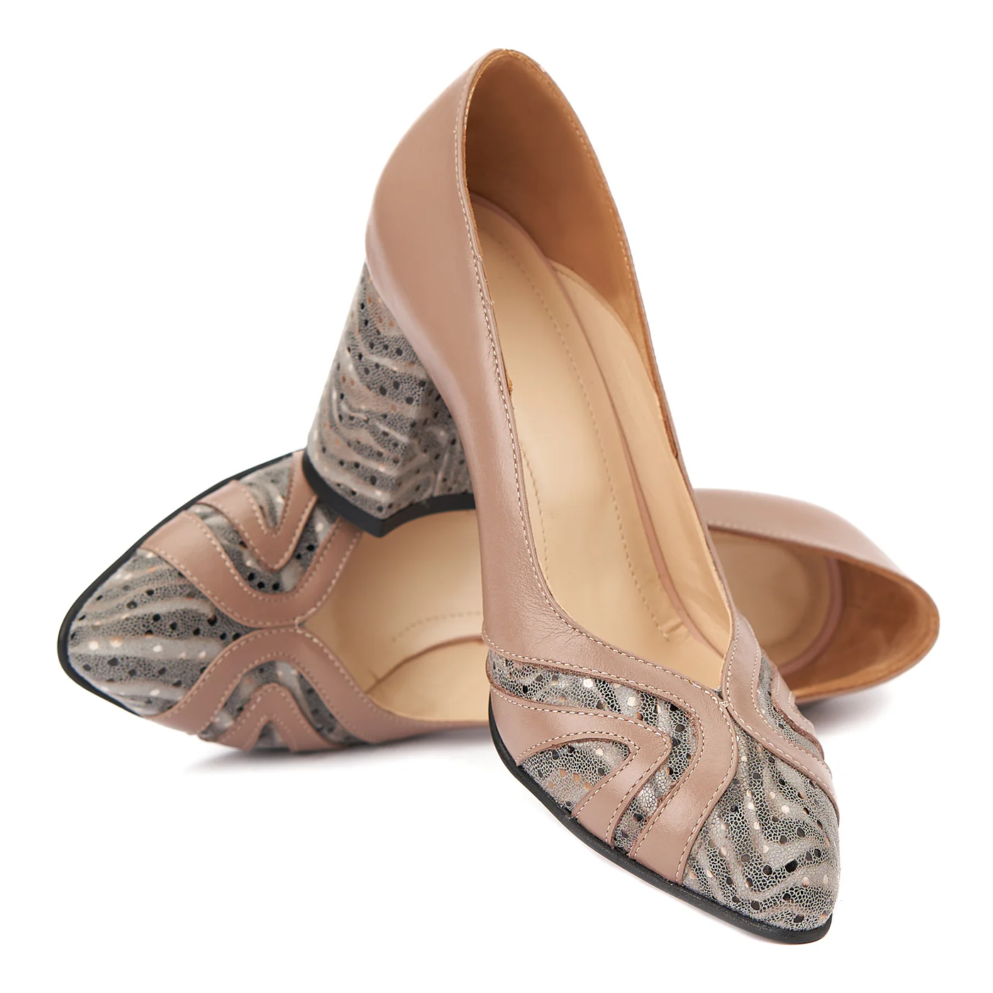 Pantofi Eleganti cu Toc Gros 8 Cm din Piele Naturala 4390 - Image 4