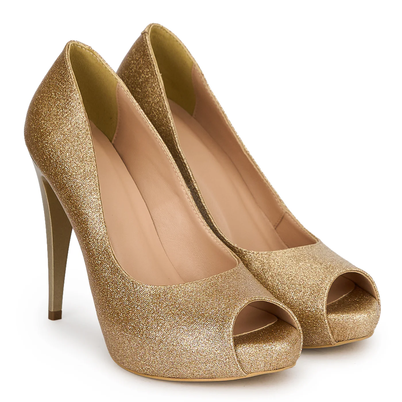 Pantofi eleganti dama din piele naturala aurie cu toc subtire 11.5 cm 19486 - Image 4