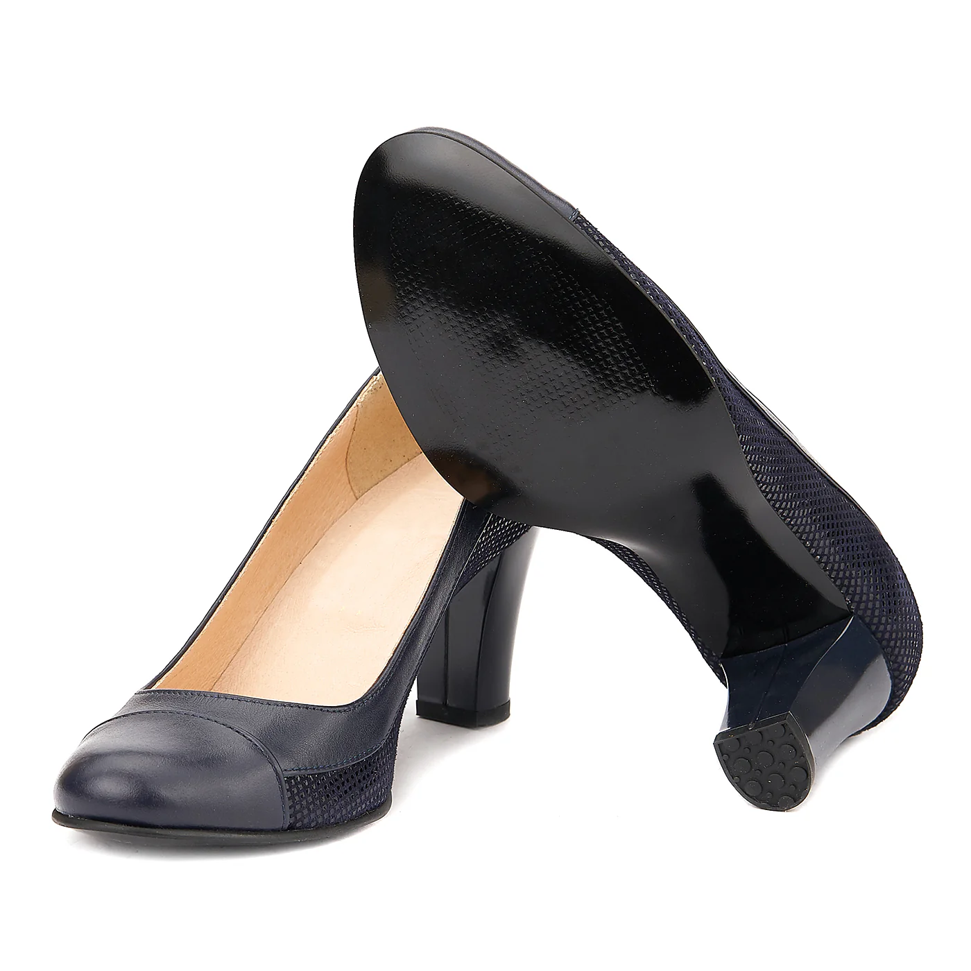Pantofi Eleganti din Piele Naturala Bleumarin  4043 - Image 3