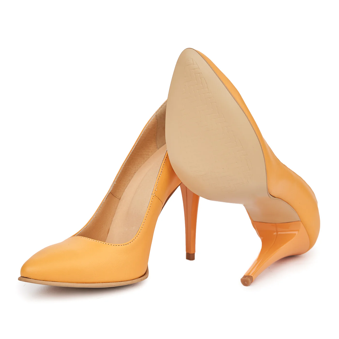Pantofi eleganti din piele naturala galbena 4922 - Image 3